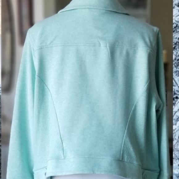 H by HALSEN A-symmetrical zipper JACKET sz 22W, blue - Picture 9 of 11